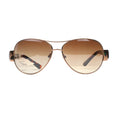 Aviator sunglasses with brown gradient lenses on a white background