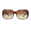Sunglasses with tortoiseshell frame and brown lenses on a white background